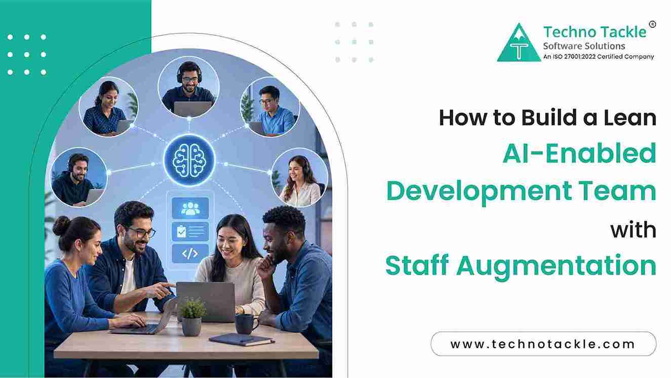 AI staff augmentation team of engineers collaborating on an AI-enabled development project