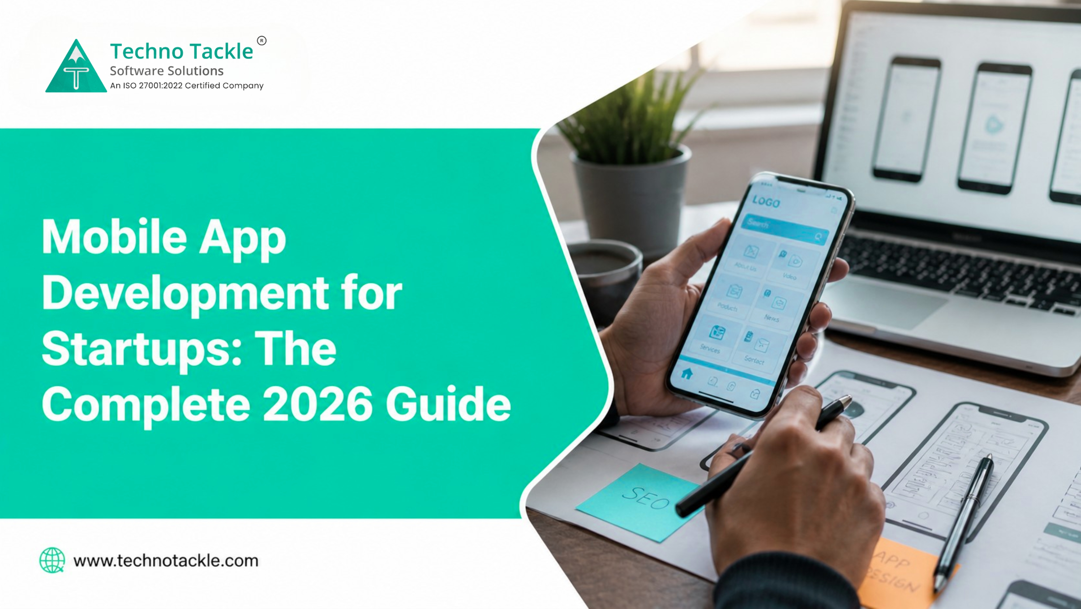 Developer planning mobile app development for startup business projects