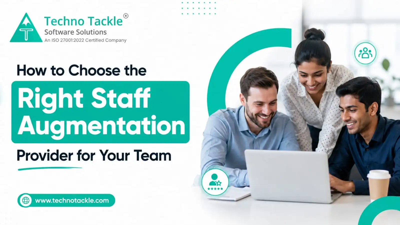 A checklist and developer icons representing how to evaluate and choose the right staff augmentation vendor for your development team
